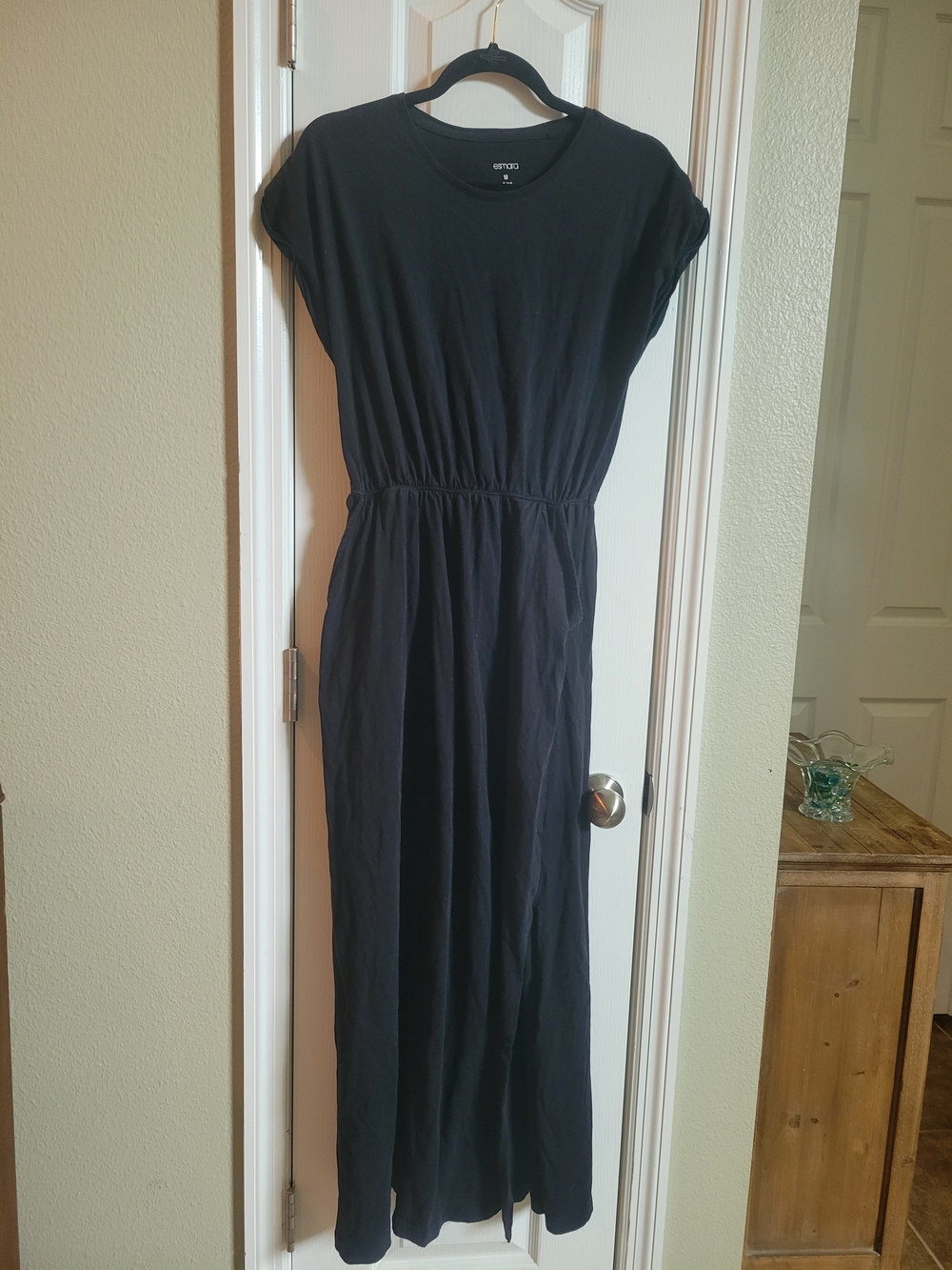 Esmara black maxi dress with elastic waistband, and pockets size M #maxidress #e